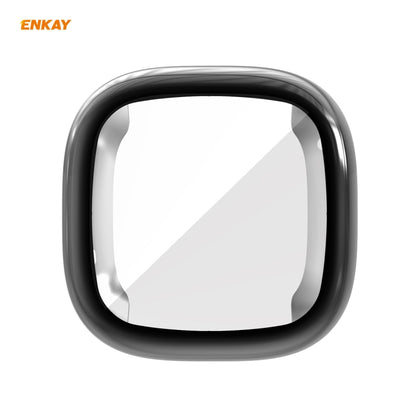 For Fitbit Versa 3 / Fitbit Sense ENKAY Hat-Prince ENK-AC8208 Full Coverage Electroplate TPU Soft Case(Black) - Watch Cases by ENKAY | Online Shopping South Africa | PMC Jewellery | Buy Now Pay Later Mobicred