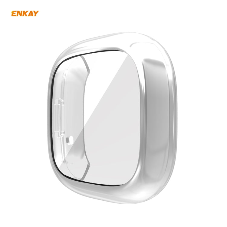 For Fitbit Versa 3 / Fitbit Sense ENKAY Hat-Prince ENK-AC8208 Full Coverage Electroplate TPU Soft Case(Silver) - Watch Cases by ENKAY | Online Shopping South Africa | PMC Jewellery | Buy Now Pay Later Mobicred