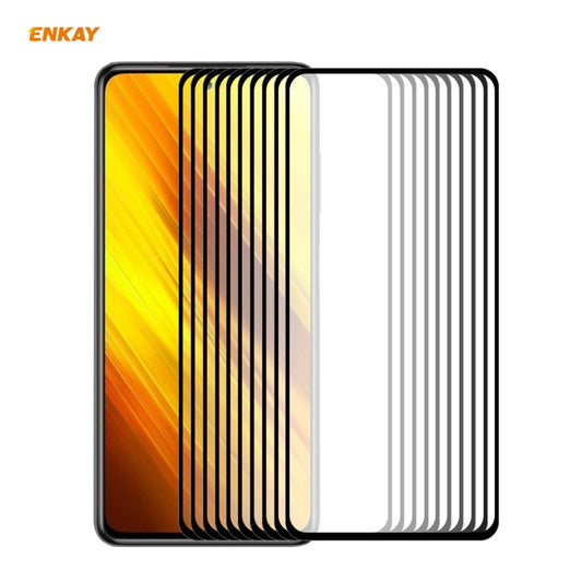 For Xiaomi Poco X3 / X3 NFC 10 PCS ENKAY Hat-Prince Full Glue 0.26mm 9H 2.5D Tempered Glass Full Coverage Film -  by ENKAY | Online Shopping South Africa | PMC Jewellery | Buy Now Pay Later Mobicred