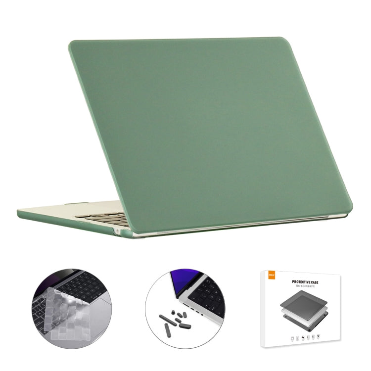 For MacBook Air 13.6 2022 A2681 EU Version ENKAY 3 in 1 Matte Laptop Case with TPU Keyboard Film / Anti-dust Plugs (Dark Green) - MacBook Air Cases by ENKAY | Online Shopping South Africa | PMC Jewellery