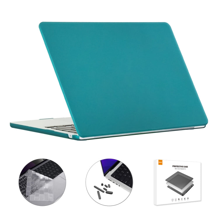 For MacBook Air 13.6 2022 A2681 EU Version ENKAY 3 in 1 Matte Laptop Case with TPU Keyboard Film / Anti-dust Plugs (Dark Cyan) - MacBook Air Cases by ENKAY | Online Shopping South Africa | PMC Jewellery