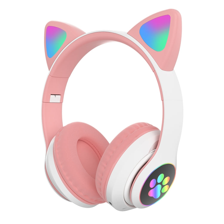 T&G TN-28 3.5mm Bluetooth 5.0 Dual Connection RGB Cat Ear Bass Stereo Noise-cancelling Headphones Support TF Card With Mic(Pink) - Headset & Headphone by T&G | Online Shopping South Africa | PMC Jewellery | Buy Now Pay Later Mobicred