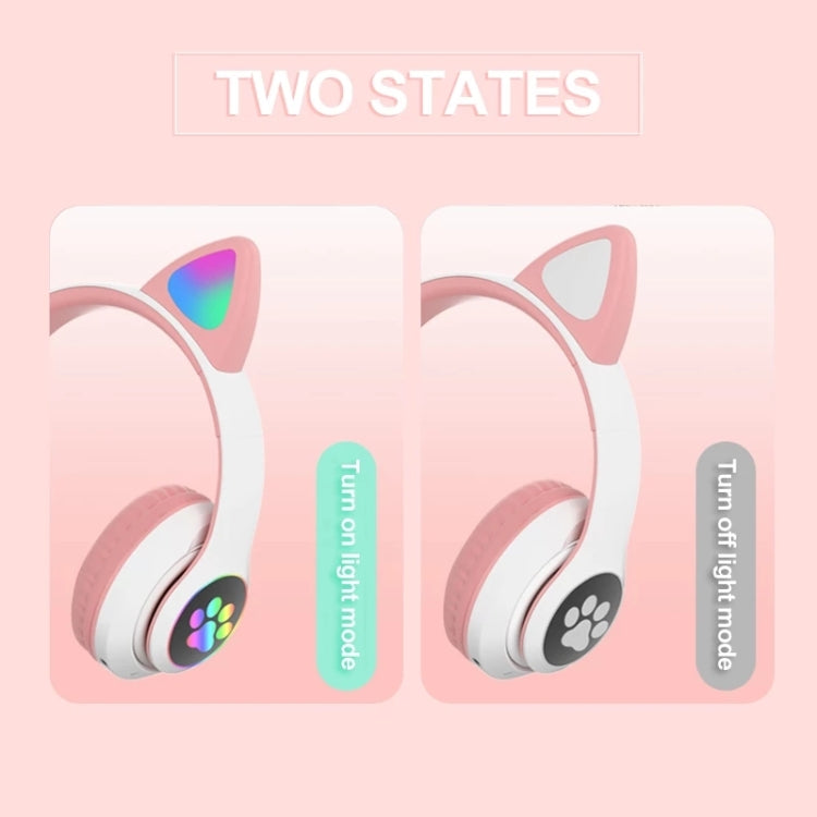 T&G TN-28 3.5mm Bluetooth 5.0 Dual Connection RGB Cat Ear Bass Stereo Noise-cancelling Headphones Support TF Card With Mic(Purple) - Headset & Headphone by T&G | Online Shopping South Africa | PMC Jewellery | Buy Now Pay Later Mobicred