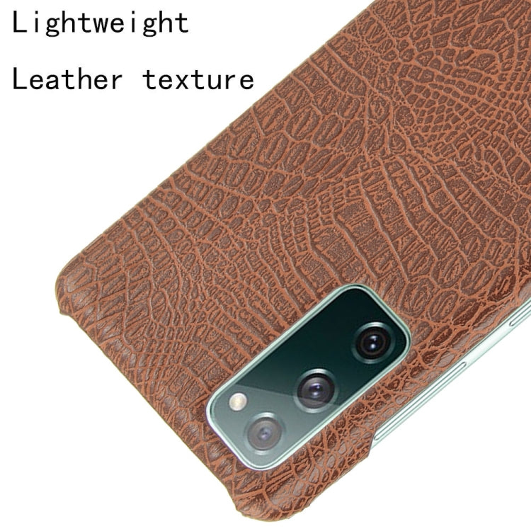 For Samsung Galaxy S20 FE Shockproof Crocodile Texture PC + PU Case(Brown) - Galaxy S20 FE Cases by NILLKIN | Online Shopping South Africa | PMC Jewellery