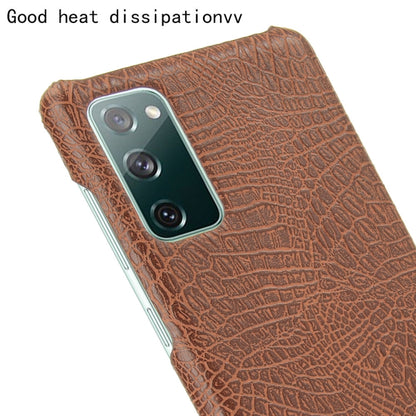 For Samsung Galaxy S20 FE Shockproof Crocodile Texture PC + PU Case(Brown) - Galaxy S20 FE Cases by NILLKIN | Online Shopping South Africa | PMC Jewellery