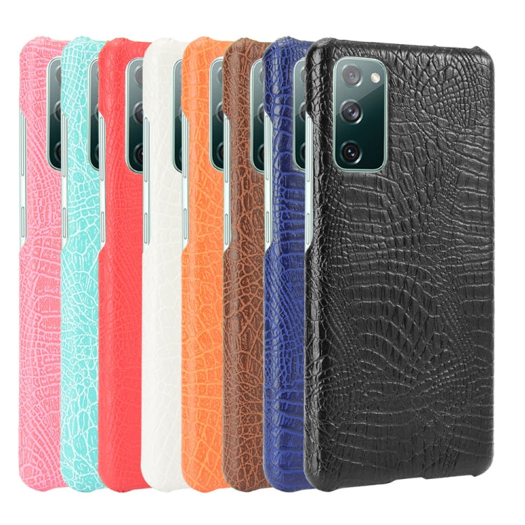 For Samsung Galaxy S20 FE Shockproof Crocodile Texture PC + PU Case(Orange) - Galaxy S20 FE Cases by NILLKIN | Online Shopping South Africa | PMC Jewellery