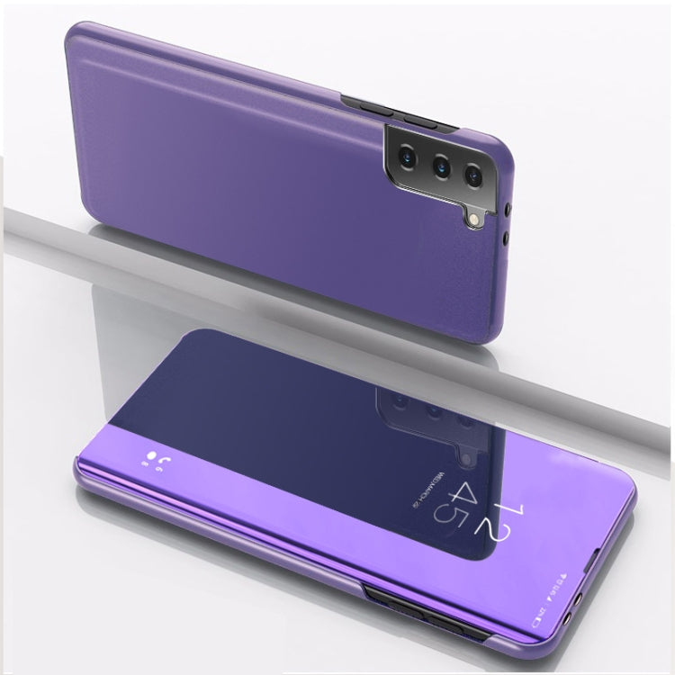 For Samsung Galaxy S21+ 5G Plated Mirror Horizontal Flip Leather Case with Holder(Purple Blue) - free shipping - PMC TechLife - Order now!