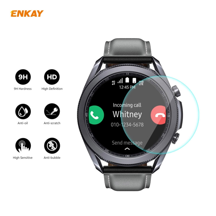 For Samsung Galaxy Watch 3 41mm 2 in 1 ENKAY Hat-Prince Electroplate Soft TPU Case + 0.2mm 9H 2.15D Curved Edge Tempered Glass Film(Black) - Watch Cases by ENKAY | Online Shopping South Africa | PMC Jewellery | Buy Now Pay Later Mobicred