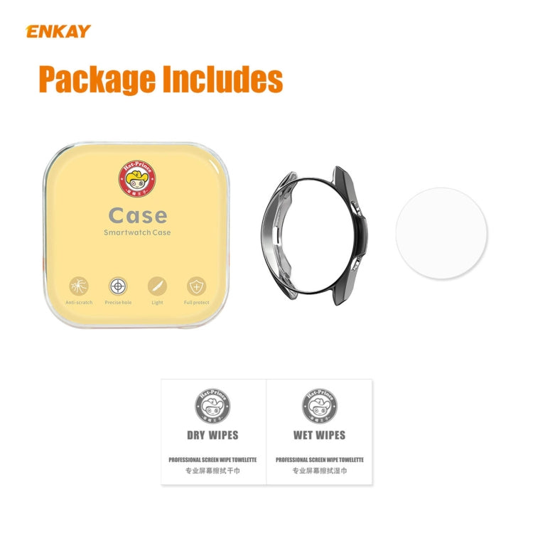 For Samsung Galaxy Watch 3 41mm 2 in 1 ENKAY Hat-Prince Electroplate Soft TPU Case + 0.2mm 9H 2.15D Curved Edge Tempered Glass Film(Black) - Watch Cases by ENKAY | Online Shopping South Africa | PMC Jewellery | Buy Now Pay Later Mobicred