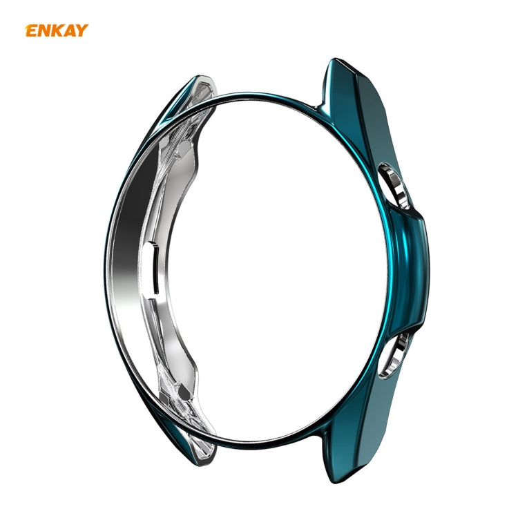 For Samsung Galaxy Watch 3 41mm 2 in 1 ENKAY Hat-Prince Electroplate Soft TPU Case + 0.2mm 9H 2.15D Curved Edge Tempered Glass Film(Cyan) - Watch Cases by ENKAY | Online Shopping South Africa | PMC Jewellery | Buy Now Pay Later Mobicred