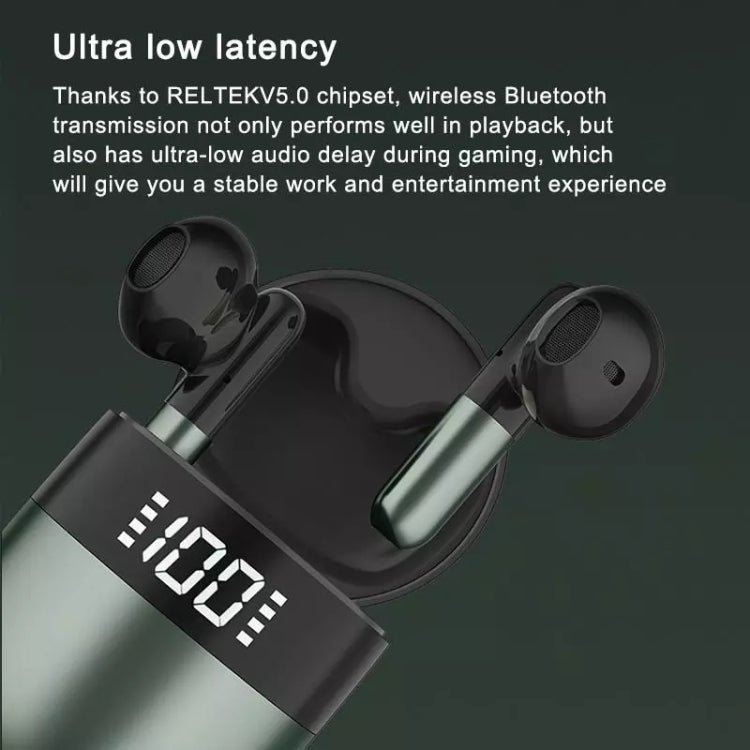 J28 TWS Wireless Bluetooth Earphones LED Digital Display HIFI Music Sport Earphone(Black) - TWS Earphone by PMC Jewellery | Online Shopping South Africa | PMC Jewellery