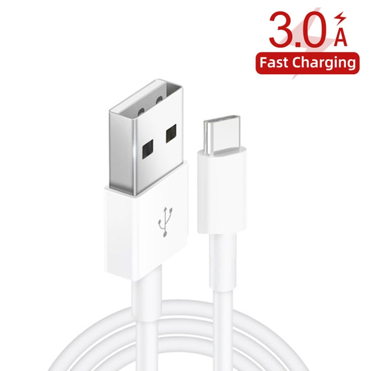 YSY-349 QC3.0 Dual Port USB Car Charger + 3A USB to USB-C / Type-C Data Cable, Length: 1m(White) - Car Charger by PMC TechLife | Online Shopping South Africa | PMC TechLife
