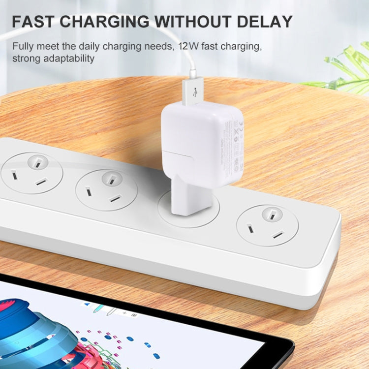 12W USB Charger + USB to 8 Pin Data Cable for iPad / iPhone / iPod Series, EU Plug - USB Charger by PMC TechLife | Online Shopping South Africa | PMC TechLife | Buy Now Pay Later Mobicred