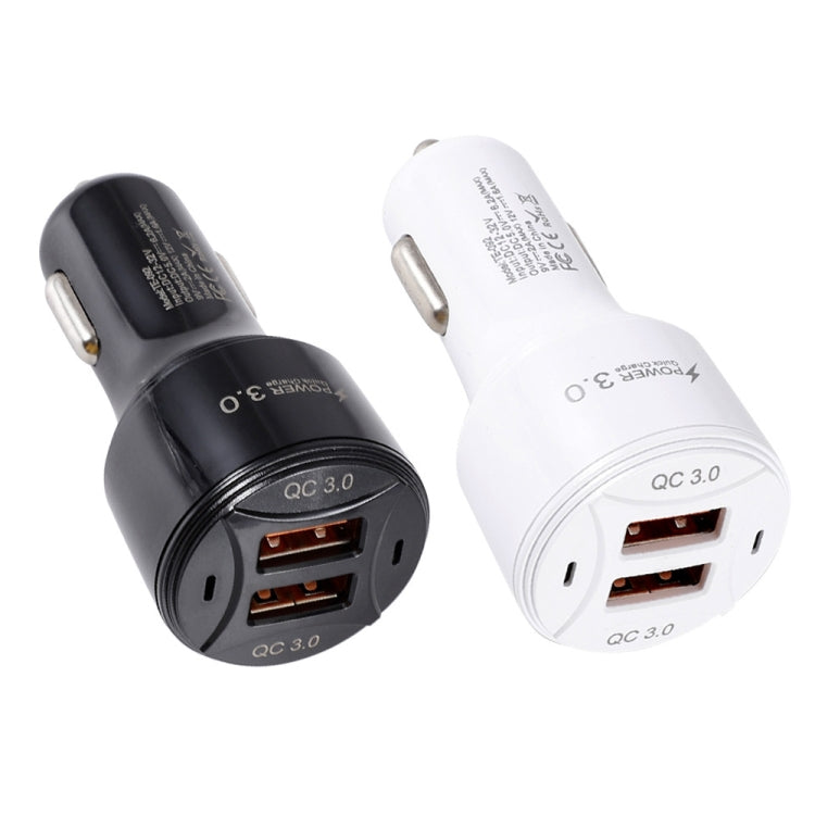 TE-092 36W Dual QC3.0 USB Fast Car Charger(Black) - Car Charger by PMC TechLife | Online Shopping South Africa | PMC TechLife