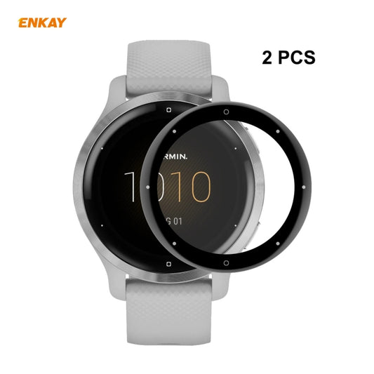 Compatible with Garmin Venu 2S / Vivoactive 4S 40mm 2 PCS ENKAY Hat-Prince 3D Full Screen Soft PC Edge + PMMA HD Screen Protector Film - Screen Protector by ENKAY | Online Shopping South Africa | PMC Jewellery | Buy Now Pay Later Mobicred