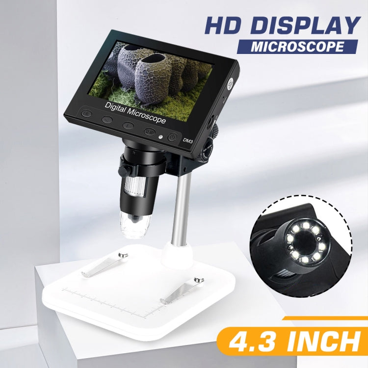 DM4 4.3 Inch LCD Digital Microscope Endoscope with Recording and Stand, HD, 720P, 1000X Zoom - Digital Microscope by PMC Jewellery | Online Shopping South Africa | PMC Jewellery | Buy Now Pay Later Mobicred