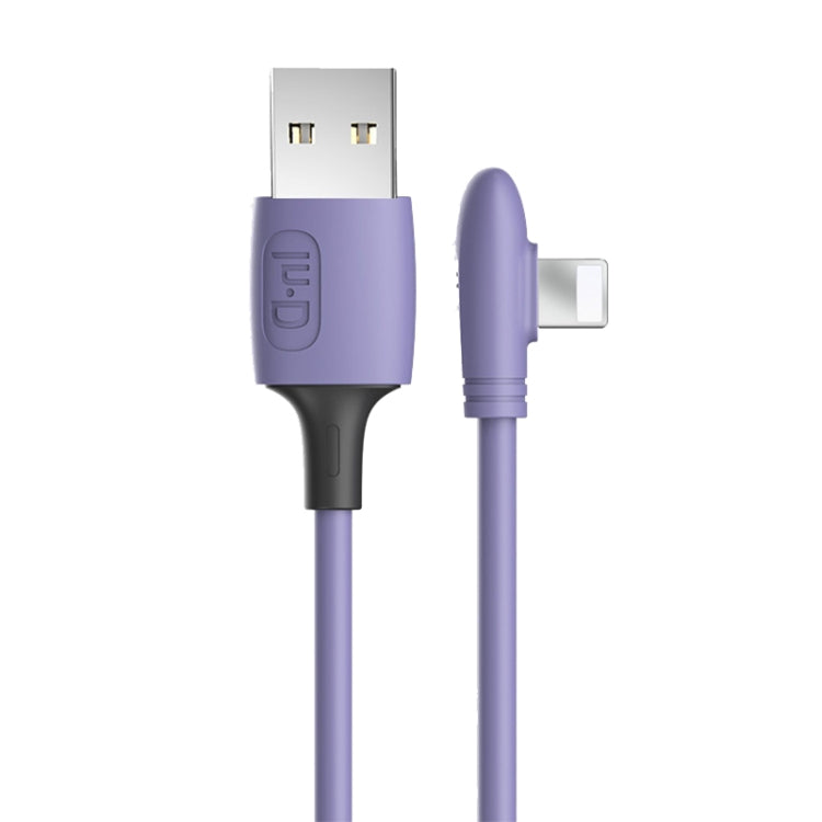 ENKAY Hat-Prince ENK-CB211 2.4A USB to 8 Pin 90 Degree Elbow Silicone Data Sync Fast Charging Cable, Cable Length: 1.8m(Purple) - Normal Style Cable by ENKAY | Online Shopping South Africa | PMC Jewellery