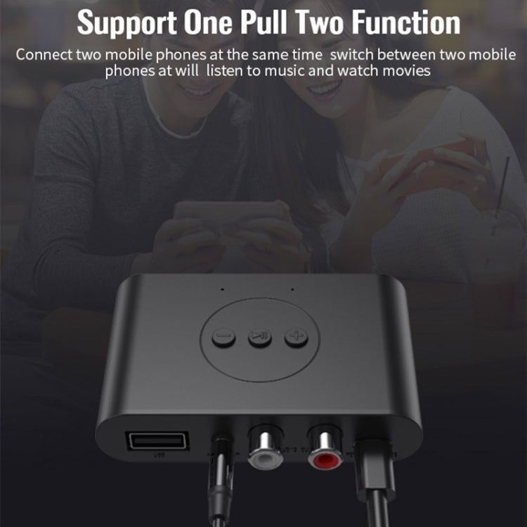 B21 Bluetooth 5.0 Audio Receiver AUX RCA Output U-disk Playback - Audio Receiver Transmitter by PMC TechLife | Online Shopping South Africa | PMC TechLife