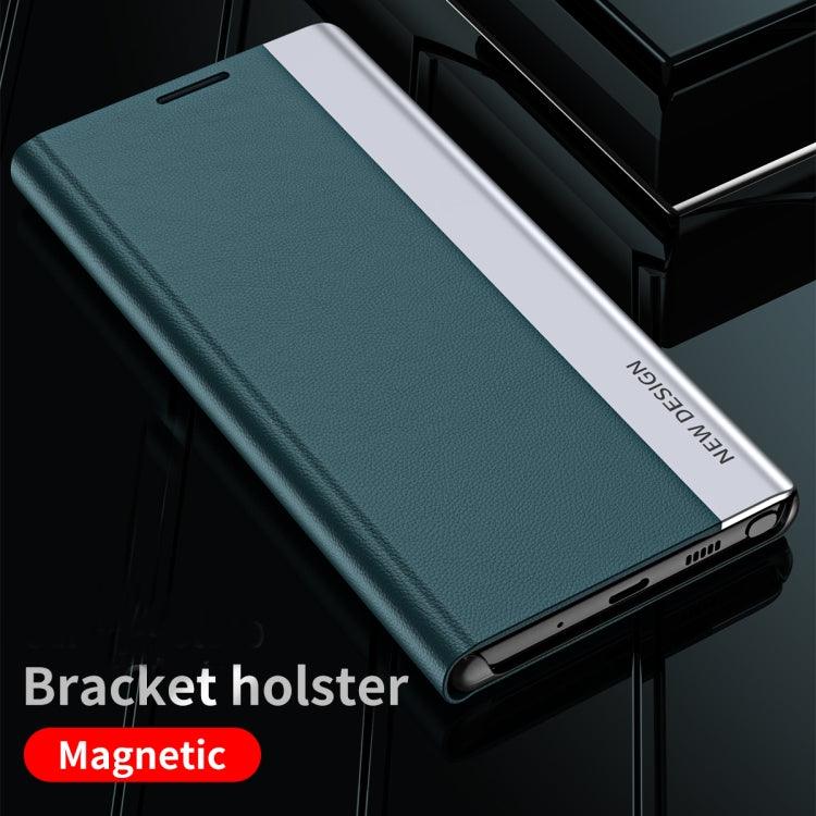 For iPhone 13 Side Electroplated Magnetic Ultra-Thin Horizontal Flip Leather Case with Holder(Pink) - iPhone 13 Cases by PMC TechLife | Online Shopping South Africa | PMC TechLife | Buy Now Pay Later Mobicred
