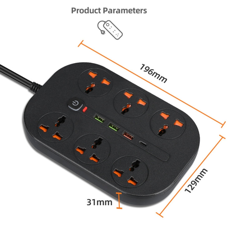 T21 PD3.0 + QC3.0 Multi Hole Row Plug 3000W High Power Socket, EU Plug(White) - Extension Socket by PMC Jewellery | Online Shopping South Africa | PMC Jewellery