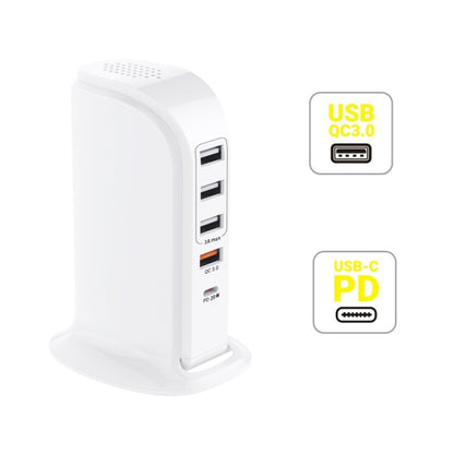 PD-36W PD3.0 + QC3.0 4-port USB Mobile Phone Charging Sailboat Multi Port Charger, US Plug - Multifunction Charger by PMC Jewellery | Online Shopping South Africa | PMC Jewellery