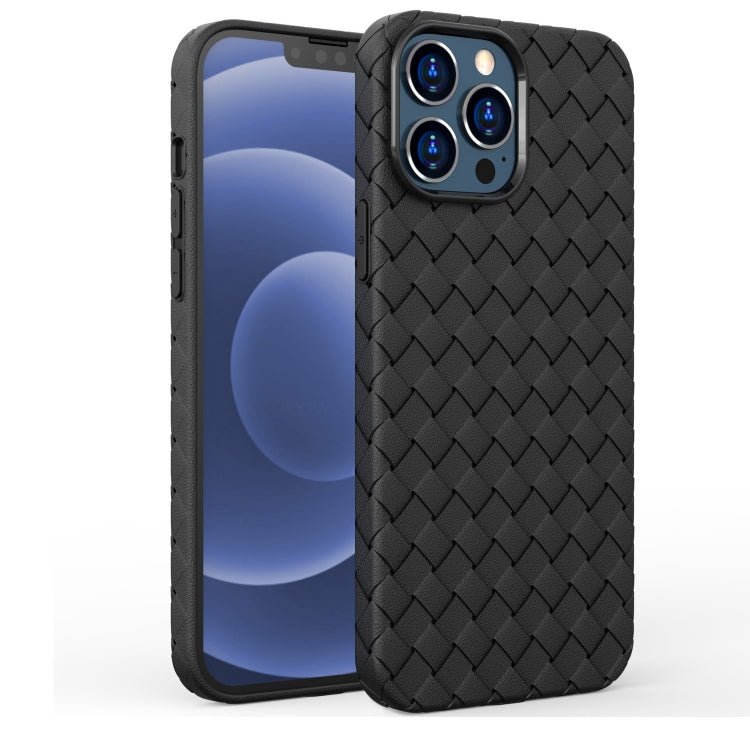 For iPhone 13 Pro Full Coverage Woven Shockproof TPU Case (Black) - iPhone 13 Pro Cases by PMC TechLife | Online Shopping South Africa | PMC TechLife | Buy Now Pay Later Mobicred