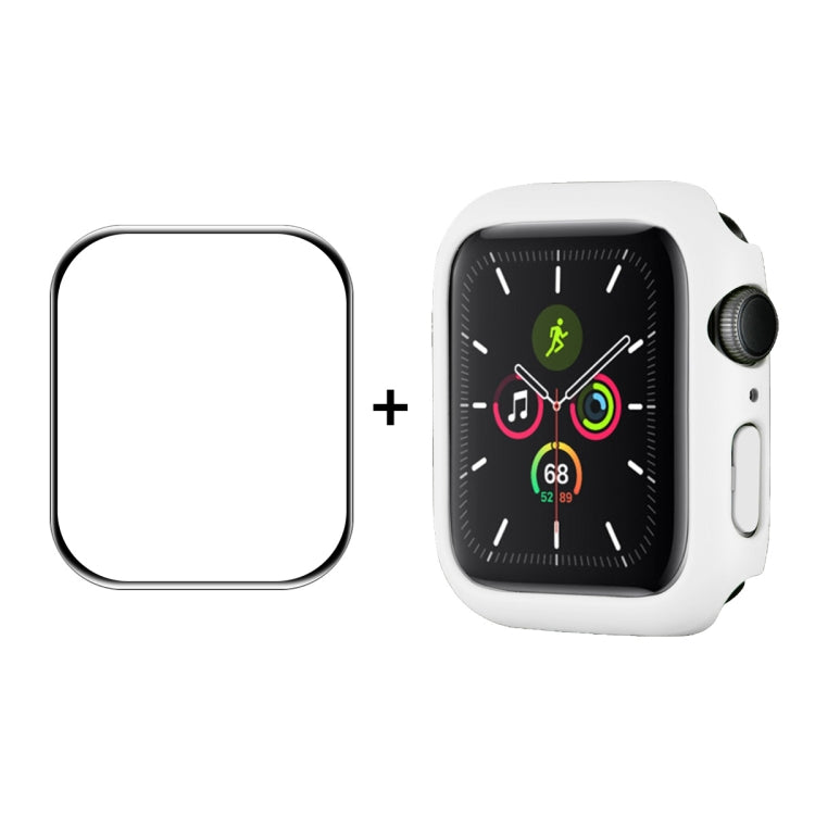 ENKAY Hat-Prince PC Frame + Full Coverage PMMA HD Screen Protector Film For Apple Watch Series 8 / 7 45mm(White) - Watch Cases by ENKAY | Online Shopping South Africa | PMC TechLife | Buy Now Pay Later Mobicred