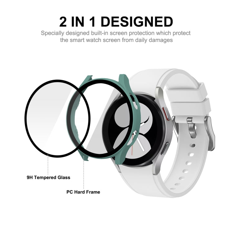 ENKAY Hat-Prince Full Coverage PC Frame + Tempered Glass Protector Composite Case for Samsung Galaxy Watch4 40mm(Transparent) - Watch Cases by ENKAY | Online Shopping South Africa | PMC TechLife | Buy Now Pay Later Mobicred