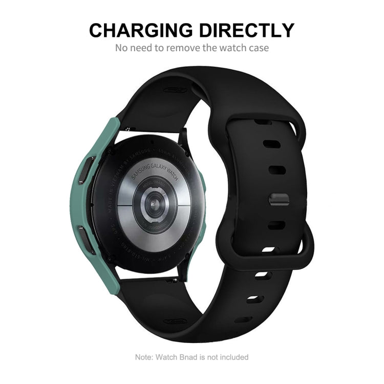 ENKAY Hat-Prince Full Coverage PC Frame + Tempered Glass Protector Composite Case for Samsung Galaxy Watch4 44mm(Dark Blue) - Watch Cases by ENKAY | Online Shopping South Africa | PMC TechLife | Buy Now Pay Later Mobicred