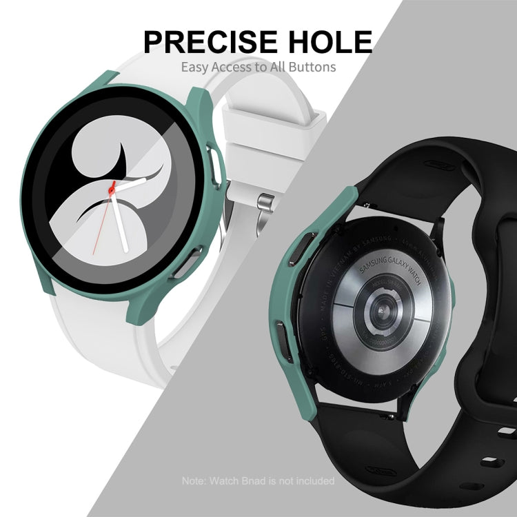 ENKAY Hat-Prince Full Coverage PC Frame + Tempered Glass Protector Composite Case for Samsung Galaxy Watch4 44mm(Transparent) - Watch Cases by ENKAY | Online Shopping South Africa | PMC TechLife | Buy Now Pay Later Mobicred