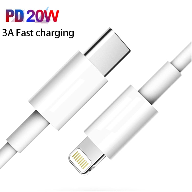 CS-20W Mini Portable PD3.0 + QC3.0 Dual Ports Fast Charger with 3A Type-C to 8 Pin Data Cable(EU Plug) - USB Charger by PMC Jewellery | Online Shopping South Africa | PMC Jewellery