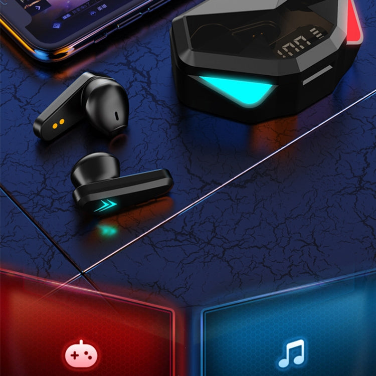 TWS-Y04 Bluetooth 5.0 TWS Binaural True Stereo Touch Control Gaming Earphone with LED Charging Case(Black) - Bluetooth Earphone by PMC TechLife | Online Shopping South Africa | PMC TechLife