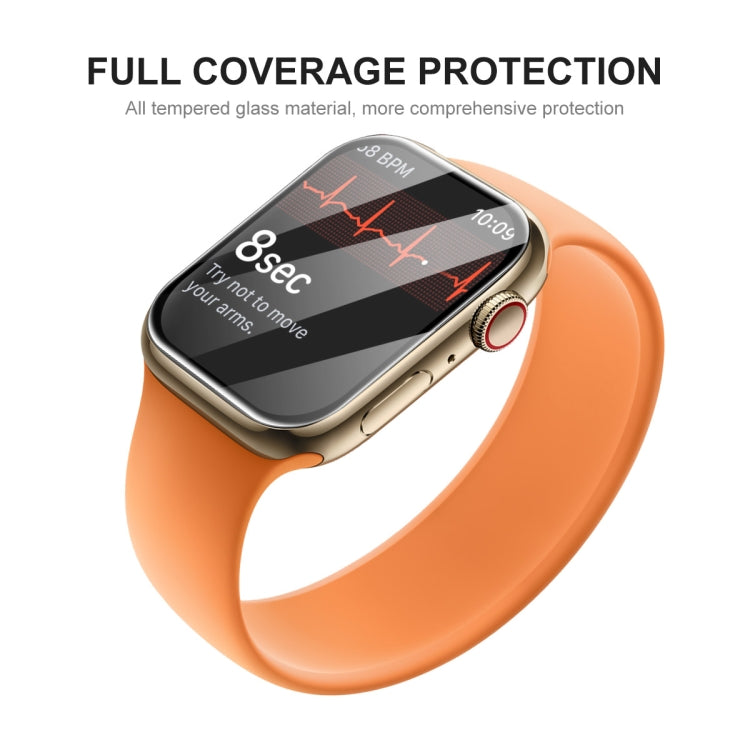 2 PCS ENKAY Hat-Prince 3D Curved Edge Full Coverage Full Tempered Glass HD Screen Protector Film For Apple Watch Series 7 45mm(Black) - Others by ENKAY | Online Shopping South Africa | PMC Jewellery | Buy Now Pay Later Mobicred