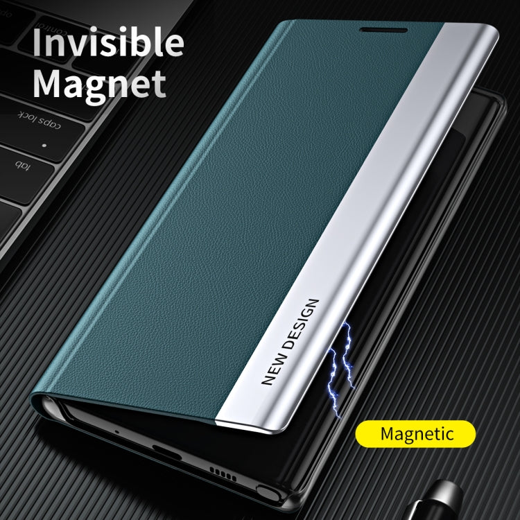 For Samsung Galaxy A73 5G Side Electroplated Magnetic Flip Leather Case with Holder(Black) - free shipping - PMC TechLife - Order now!