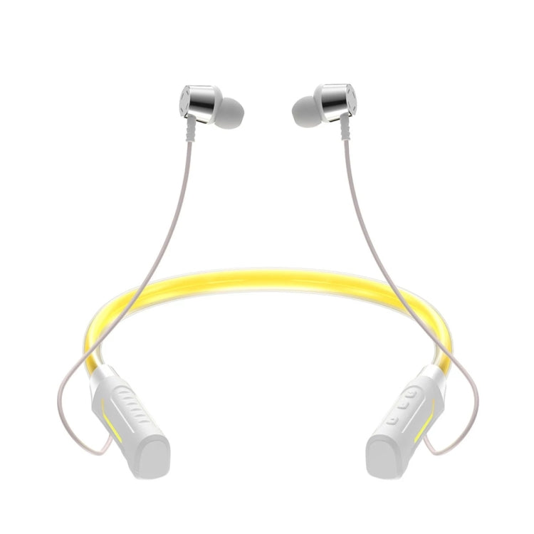 JG4 Flashing LED Neck-mounted Stereo Bluetooth Wireless Earphone(White) - Neck-mounted Earphone by PMC Jewellery | Online Shopping South Africa | PMC Jewellery