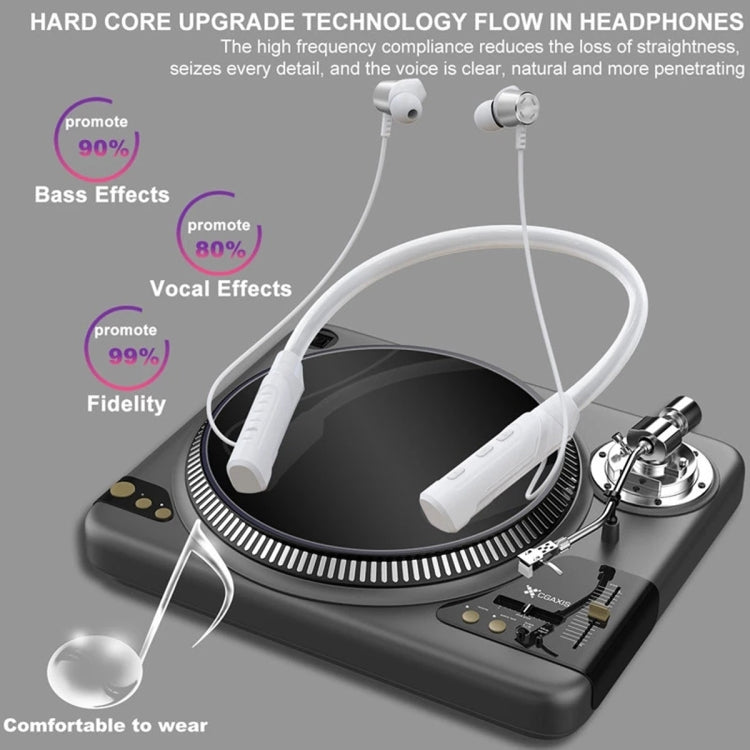 JG4 Flashing LED Neck-mounted Stereo Bluetooth Wireless Earphone(Black) - Neck-mounted Earphone by PMC TechLife | Online Shopping South Africa | PMC TechLife