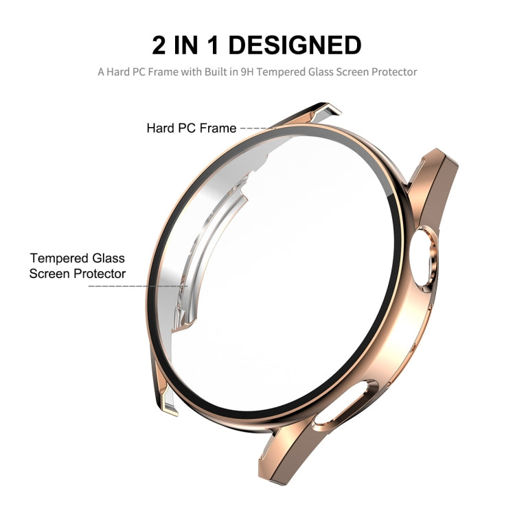 For Huawei Watch GT 3 42mm ENKAY PC Frame + Tempered Glass Protector Composite Case(Silver) - Watch Cases by ENKAY | Online Shopping South Africa | PMC Jewellery | Buy Now Pay Later Mobicred