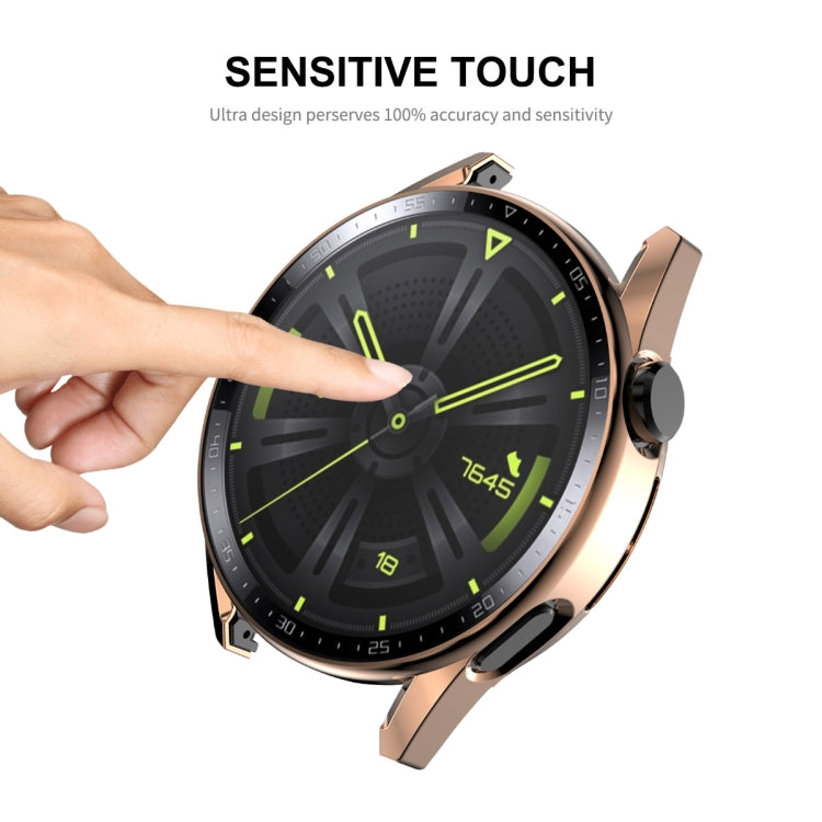 For Huawei Watch GT 3 46mm ENKAY PC Frame + Tempered Glass Protector Case With Scale(Rose Gold) - Watch Cases by ENKAY | Online Shopping South Africa | PMC TechLife | Buy Now Pay Later Mobicred