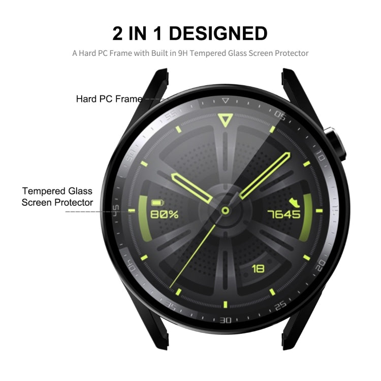 For Huawei Watch GT 3 46mm ENKAY Matte PC Frame + Tempered Glass Protector Case(Dark Green) - free shipping - PMC TechLife - Order now!