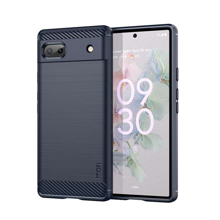For Google Pixel 6A MOFI Gentleness Brushed Carbon Fiber Soft TPU Case(Blue) - Google Cases by MOFI | Online Shopping South Africa | PMC TechLife | Buy Now Pay Later Mobicred