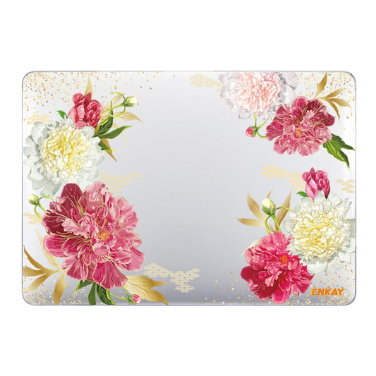 ENKAY Flower Series Pattern Laotop Protective Crystal Case For MacBook Pro 13.3 inch A2251 / A2289 / A2338 2020(Paeonia) - MacBook Pro Cases by ENKAY | Online Shopping South Africa | PMC Jewellery