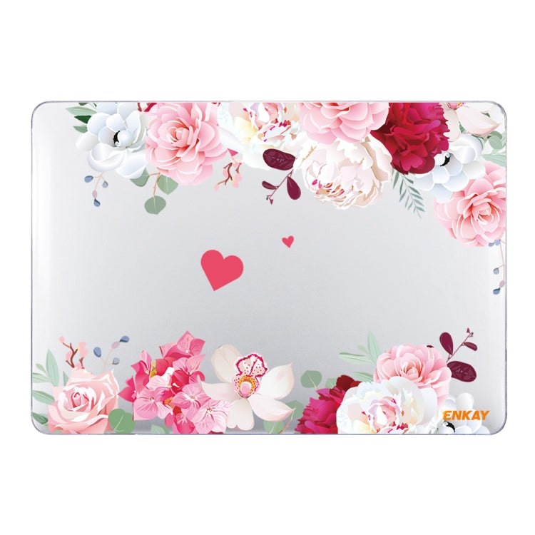 ENKAY Flower Series Pattern Laotop Protective Crystal Case For MacBook Pro 14.2 inch A2442 (2021)(Peony) - MacBook Pro Cases by ENKAY | Online Shopping South Africa | PMC TechLife | Buy Now Pay Later Mobicred