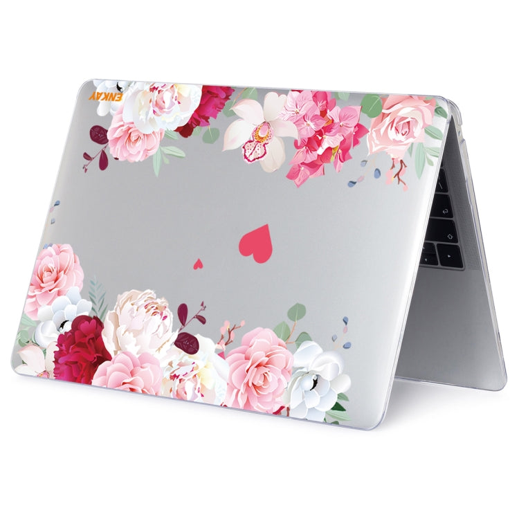 ENKAY Flower Series Pattern Laotop Protective Crystal Case For MacBook Pro 14.2 inch A2442 (2021)(Peony) - MacBook Pro Cases by ENKAY | Online Shopping South Africa | PMC Jewellery