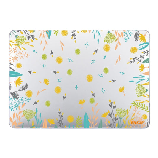 ENKAY Flower Series Pattern Laotop Protective Crystal Case For MacBook Pro 14.2 inch A2442 (2021)(Dandelion) - MacBook Pro Cases by ENKAY | Online Shopping South Africa | PMC Jewellery