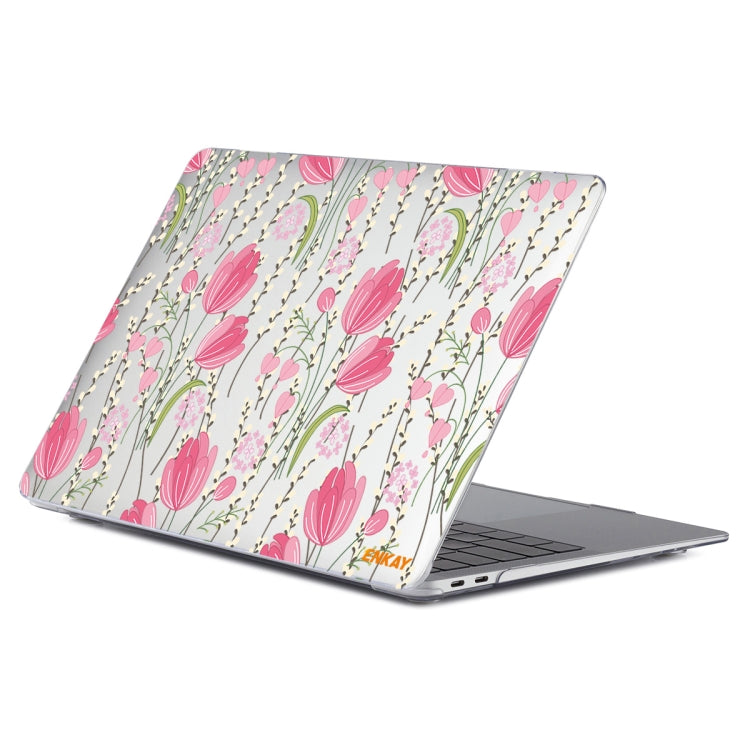 ENKAY Flower Series Pattern Laotop Protective Crystal Case For MacBook Pro 15.4 inch A1707 / A1990(Tulips) - MacBook Pro Cases by ENKAY | Online Shopping South Africa | PMC Jewellery