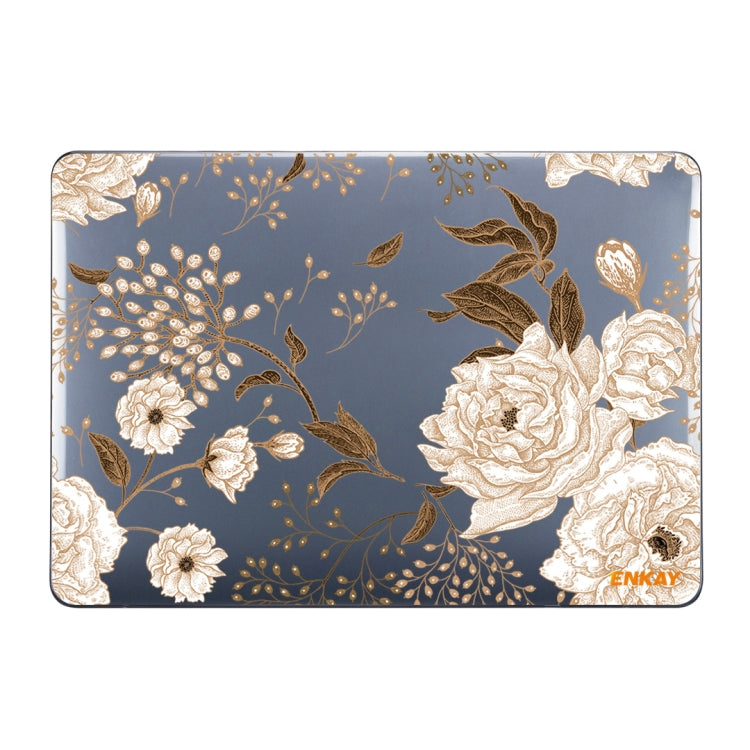 ENKAY Vintage Pattern Series Laotop Protective Crystal Case For MacBook Pro 13.3 inch A2251 / A2289 / A2338 2020(Golden Peony) - MacBook Pro Cases by ENKAY | Online Shopping South Africa | PMC Jewellery