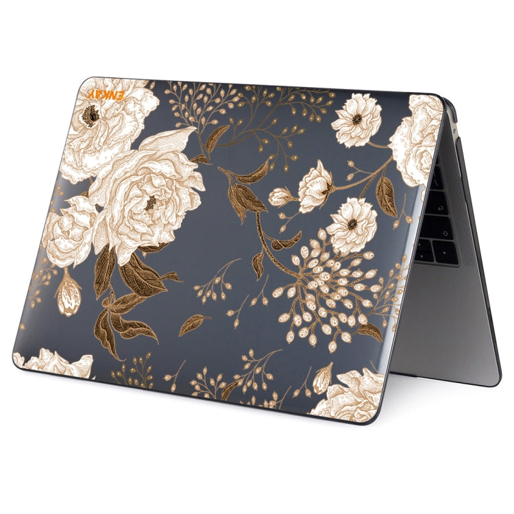 ENKAY Vintage Pattern Series Laotop Protective Crystal Case For MacBook Pro 14.2 inch A2442 (2021)(Golden Peony) - MacBook Pro Cases by ENKAY | Online Shopping South Africa | PMC Jewellery