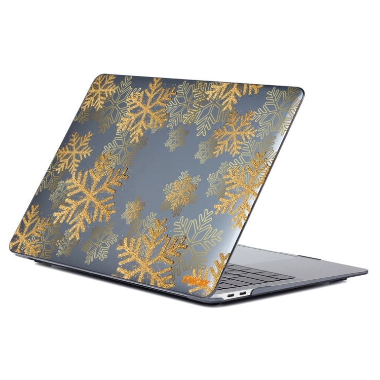 ENKAY Vintage Pattern Series Laotop Protective Crystal Case For MacBook Pro 14.2 inch A2442 (2021)(Golden Snowflake) - MacBook Pro Cases by ENKAY | Online Shopping South Africa | PMC Jewellery