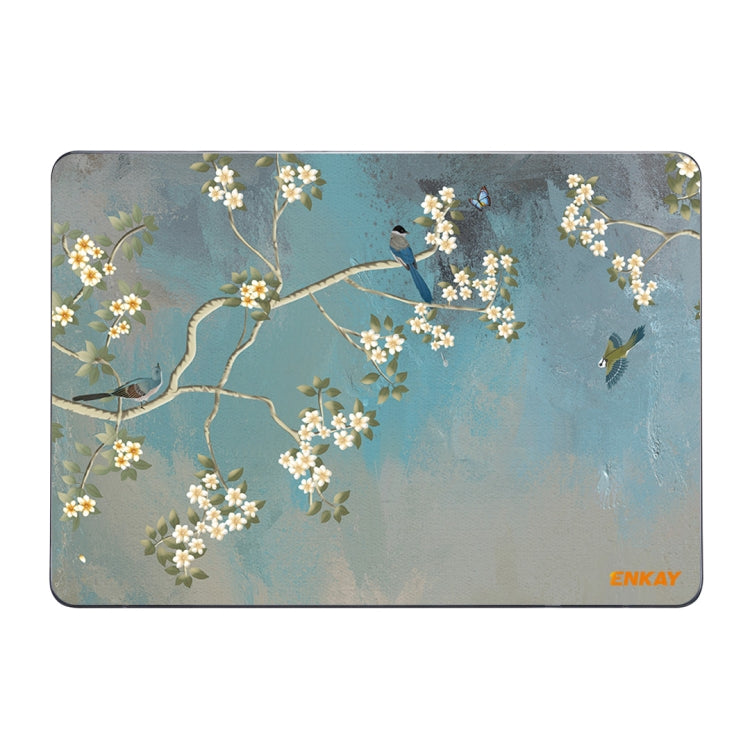 ENKAY Vintage Pattern Series Laotop Protective Crystal Case For MacBook Pro 15.4 inch A1707 / A1990(Magnolia) - MacBook Pro Cases by ENKAY | Online Shopping South Africa | PMC Jewellery