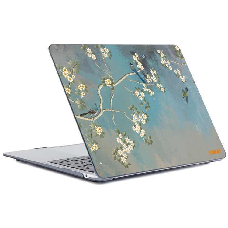 ENKAY Vintage Pattern Series Laotop Protective Crystal Case For MacBook Pro 16 inch A2141(Magnolia) - MacBook Pro Cases by ENKAY | Online Shopping South Africa | PMC Jewellery